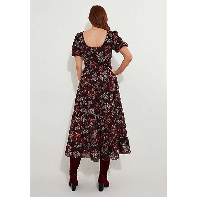 Joe Browns Women's Plus Size V-Neck Flounce Midi Dress