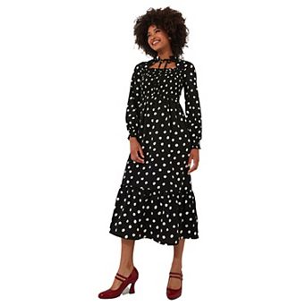 Joe Browns Women's Plus Size Long Sleeve Smocked Midi Dress