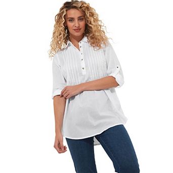 Joe Browns Women's Plus Size Cotton Pintuck Tunic