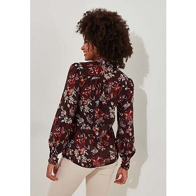 Joe Browns Women's Plus Size Sheer Button Front Blouse