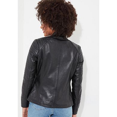 Joe Browns Women's Plus Size Leather Zip Biker Jacket