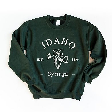 Embroidered Idaho Syringa Flower Sweatshirt