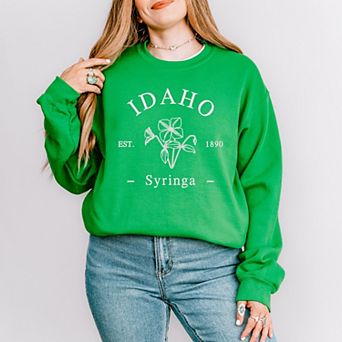Embroidered Idaho Syringa Flower Sweatshirt