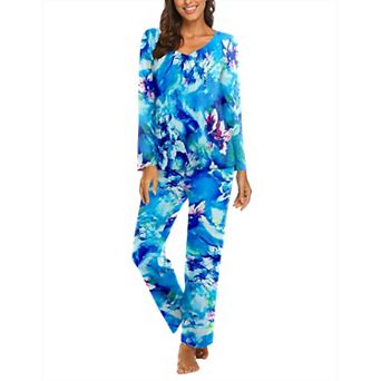Ekouaer Womens Pajama Sets 2 pc Lounge Set Fall Winter Pajamas Long Sleeve Pjs Top and Pants