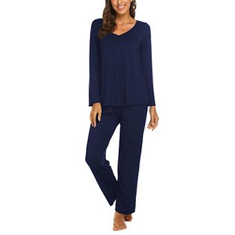 Ekouaer Womens Pajama Sets 2 pc Lounge Set Fall Winter Pajamas Long Sleeve Pjs Top and Pants