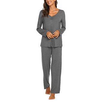 Ekouaer Womens Pajama Sets 2 pc Lounge Set Fall Winter Pajamas Long Sleeve Pjs Top and Pants