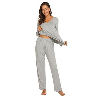 Ekouaer Womens Pajama Sets 2 pc Lounge Set Fall Winter Pajamas Long Sleeve Pjs Top and Pants