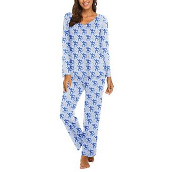 Ekouaer Womens Pajama Sets 2 pc Lounge Set Fall Winter Pajamas Long Sleeve Pjs Top and Pants