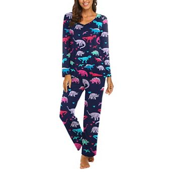 Ekouaer Womens Pajama Sets 2 pc Lounge Set Fall Winter Pajamas Long Sleeve Pjs Top and Pants