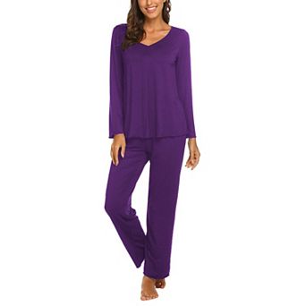 Ekouaer Womens Pajama Sets 2 pc Lounge Set Fall Winter Pajamas Long Sleeve Pjs Top and Pants