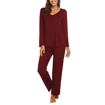 Ekouaer Womens Pajama Sets 2 pc Lounge Set Fall Winter Pajamas Long Sleeve Pjs Top and Pants