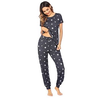 Ekouaer Womens Pajama Sets Short Sleeve Lounge Sets for Women Jogger Pajama Set 2 pc Pj Sets