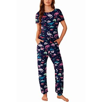 Ekouaer Womens Pajama Sets Short Sleeve Lounge Sets for Women Jogger Pajama Set 2 pc Pj Sets