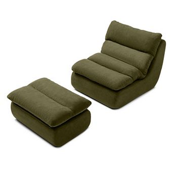 Merax Bean Bag Chair with Ottoman, Big Chaise Lounge Chairs for Adults
