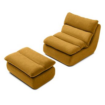 Merax Bean Bag Chair with Ottoman, Big Chaise Lounge Chairs for Adults