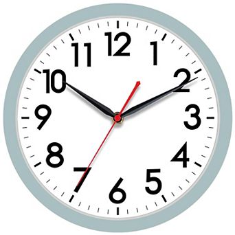 10 Inch Silent Wall Clock Non-Ticking Analog Modern Simple Design Big Numerals for Home Office