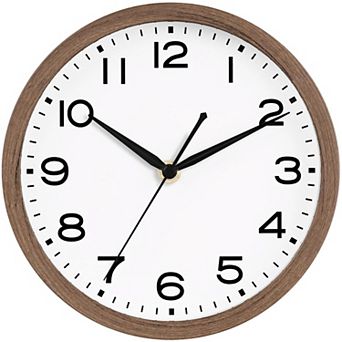 10 Inch Silent Wall Clock Non-Ticking Analog Modern Simple Design Big Numerals for Home Office