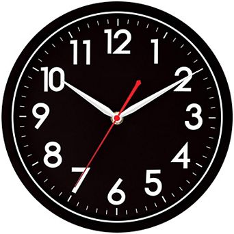 10 Inch Silent Wall Clock Non-Ticking Analog Modern Simple Design Big Numerals for Home Office