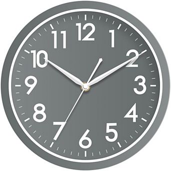 10 Inch Silent Wall Clock Non-Ticking Analog Modern Simple Design Big Numerals for Home Office
