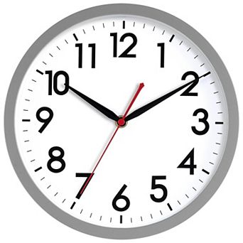 10 Inch Silent Wall Clock Non-Ticking Analog Modern Simple Design Big Numerals for Home Office