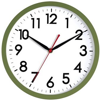 10 Inch Silent Wall Clock Non-Ticking Analog Modern Simple Design Big Numerals for Home Office
