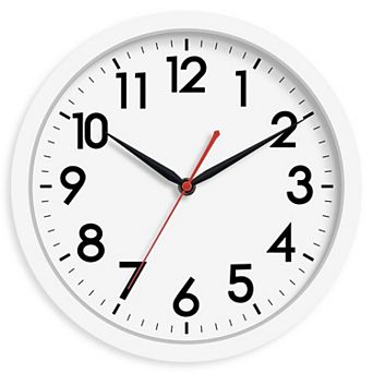 10 Inch Silent Wall Clock Non-Ticking Analog Modern Simple Design Big Numerals for Home Office