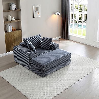 Merax Boneless Chaise Lounge Chair Indoor-Oversized Cloud-Like Cozy Comfy Modular