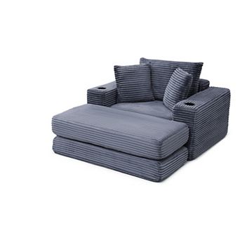Merax Boneless Chaise Lounge Chair Indoor-Oversized Cloud-Like Cozy Comfy Modular