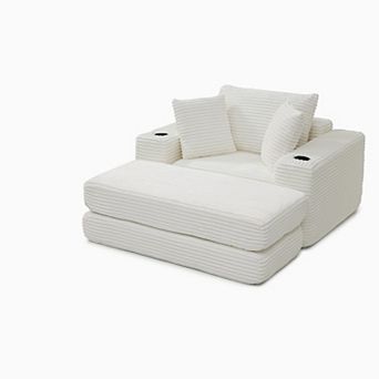 Merax Boneless Chaise Lounge Chair Indoor-Oversized Cloud-Like Cozy Comfy Modular