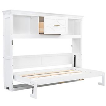 Merax Twin Size Murphy Bed with Charging Station and a Drawer