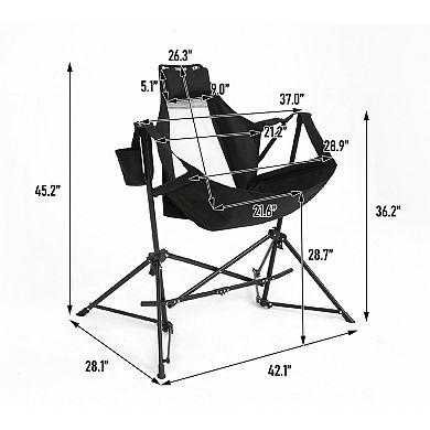 Merax Camping Chair Folding Portable Rocking Chair, Aluminum Alloy ...