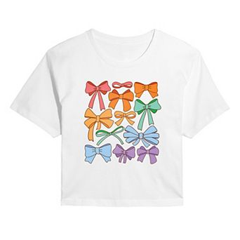 Women's Pride Coquette Bows Cropped Tee