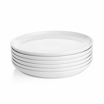 10 Inch Porcelain Dinner Plates Set Of 6 Microwave Oven Dishwasher Safe Scratch-resistant