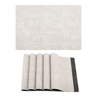 Placemats Set of 6 Faux Leather Mat for Table Decor Washable Heat Resistant Table Mats 16.9x11.8inch