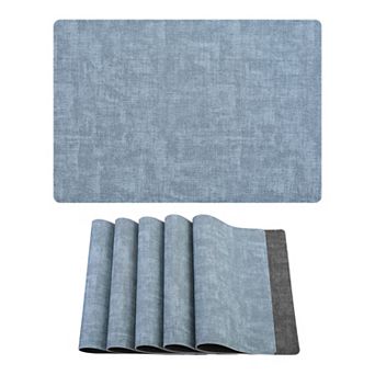 Placemats Set of 6 Faux Leather Mat for Table Decor Washable Heat Resistant Table Mats 16.9x11.8inch