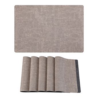 Placemats Set of 6 Faux Leather Mat for Table Decor Washable Heat Resistant Table Mats 16.9x11.8inch