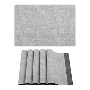 Placemats Set of 6 Faux Leather Mat for Table Decor Washable Heat Resistant Table Mats 16.9x11.8inch