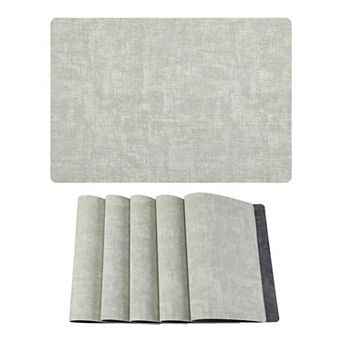 Placemats Set of 6 Faux Leather Mat for Table Decor Washable Heat Resistant Table Mats 16.9x11.8inch