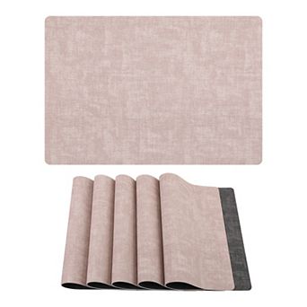 Placemats Set of 6 Faux Leather Mat for Table Decor Washable Heat Resistant Table Mats 16.9x11.8inch