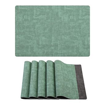 Placemats Set of 6 Faux Leather Mat for Table Decor Washable Heat Resistant Table Mats 16.9x11.8inch