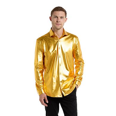 Men's OppoSuits Groovy Gold Party Wear Shirt