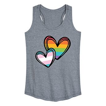 Women's Pride & Transgender Flag Hearts Racerback Tank Top