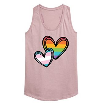 Women's Pride & Transgender Flag Hearts Racerback Tank Top