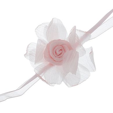 Flower Bandages Choker Necklace Pink 1 Pc