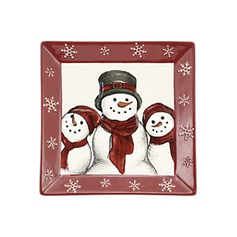 St. Nicholas Square® Yuletide Snowman Square Dinner Plate