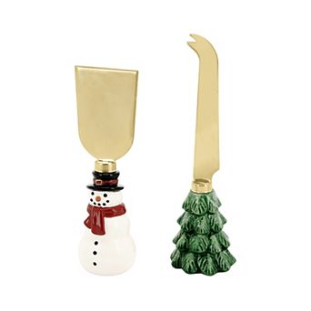 St. Nicholas Square® 2 pc Yuletide Snowman Cheese Knives Set