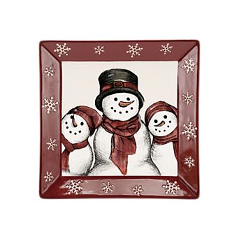 St. Nicholas Square® Yuletide Snowman Square Dinner Plate