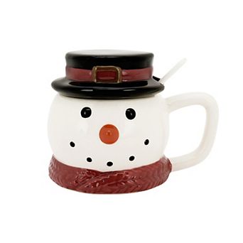 St. Nicholas Square® 2 pc Snowman Lidded Mug & Spoon Set