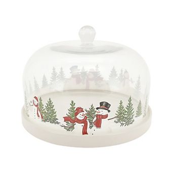 St. Nicholas Square® Yuletide Snowman Cake Dome & Platter