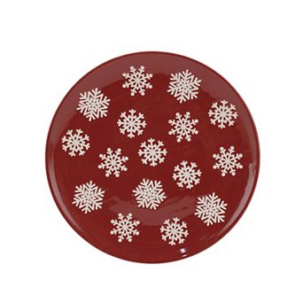 St. Nicholas Square® Wax Resist Snowflake Dinner Plate